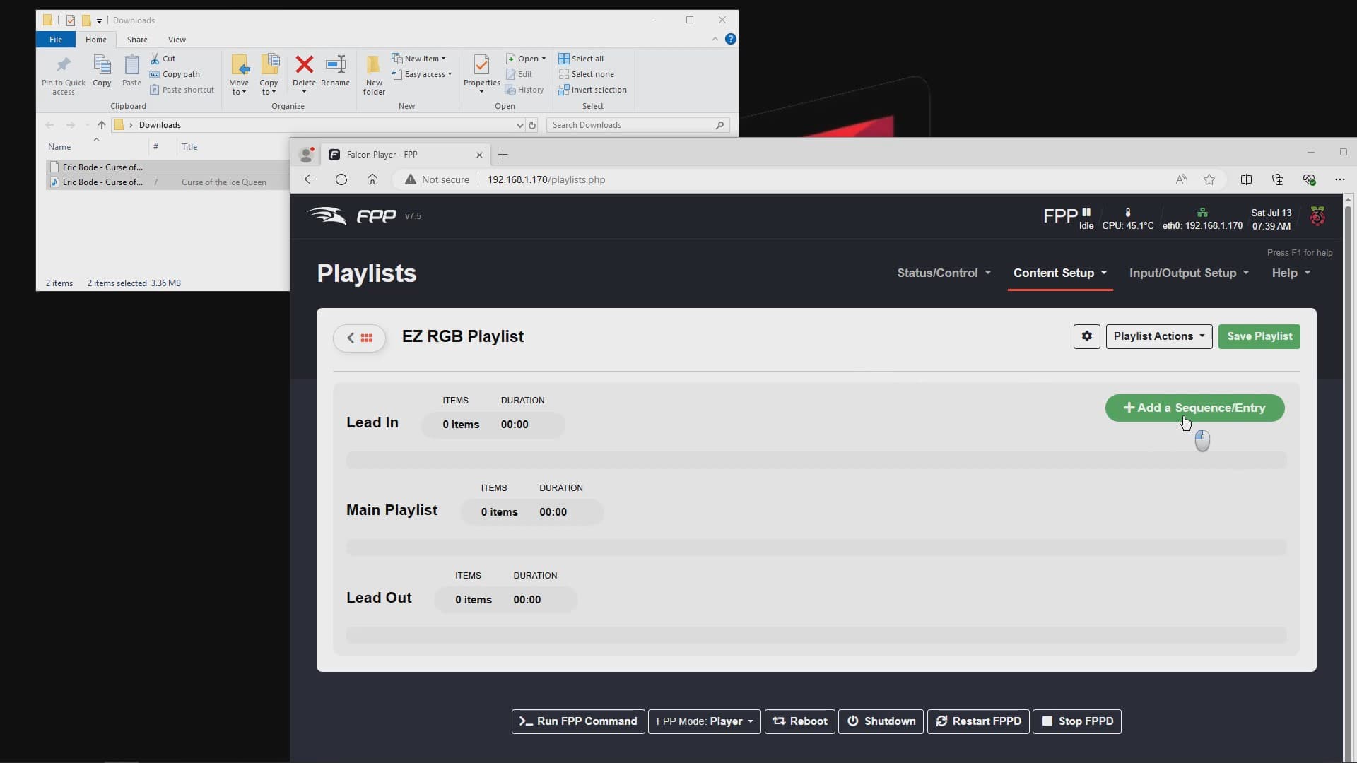Adding sequence to playlist