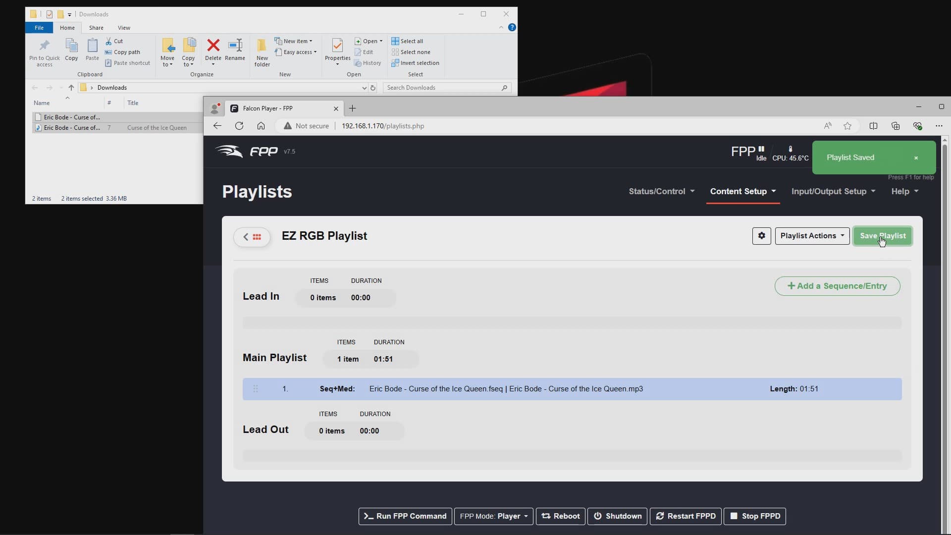 Saving FPP playlist