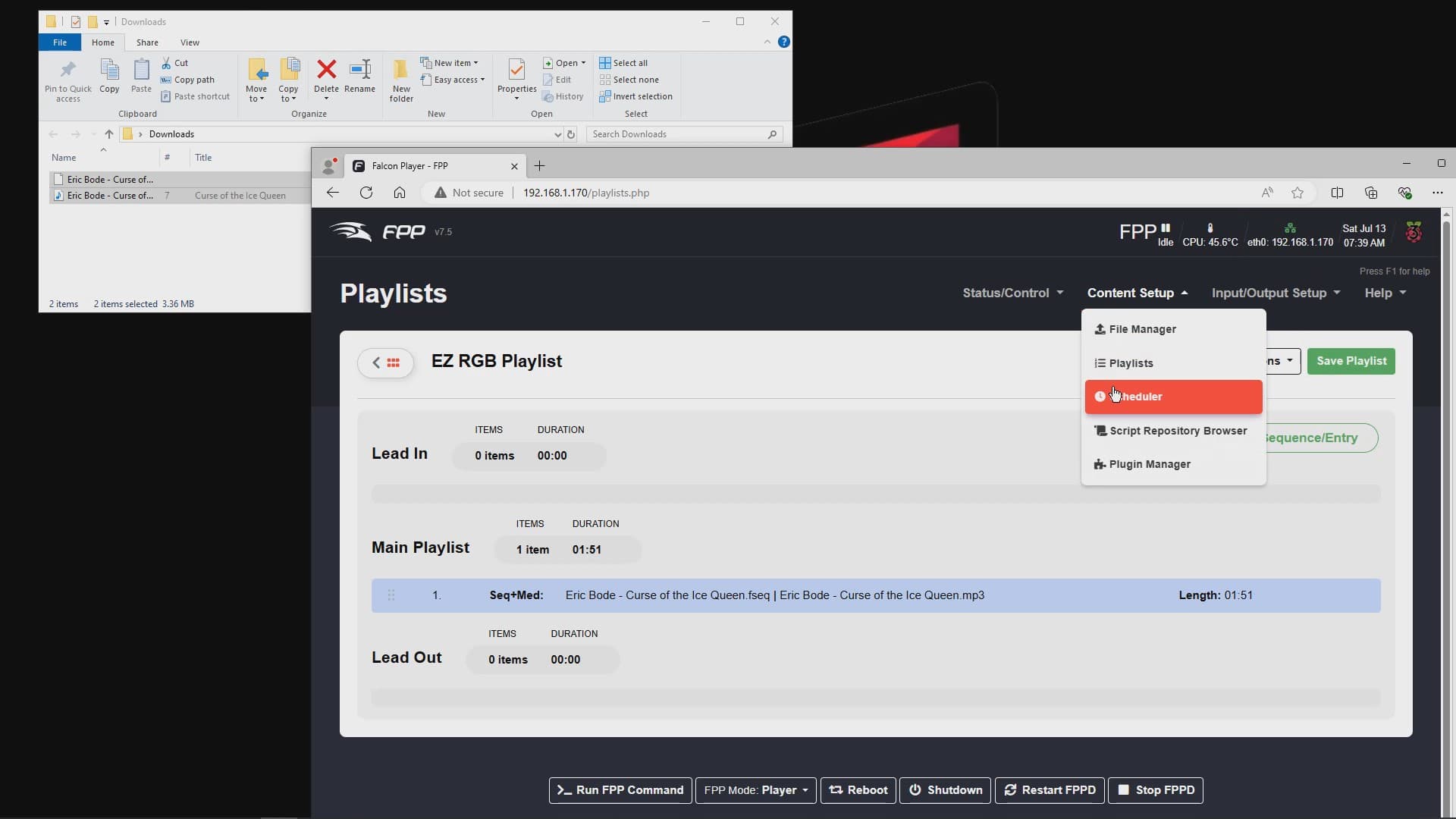 Accessing FPP Scheduler
