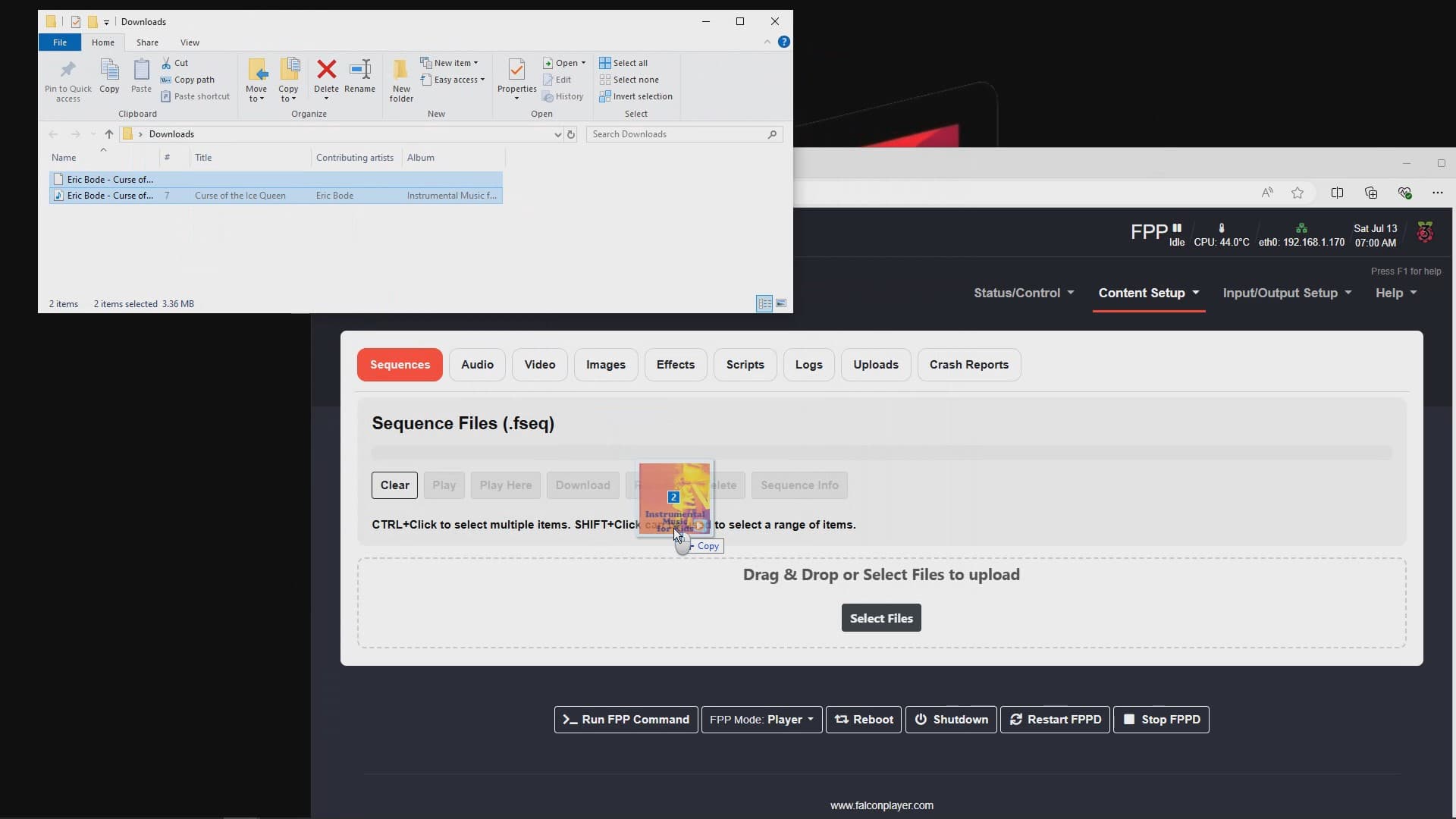 Uploading files to FPP