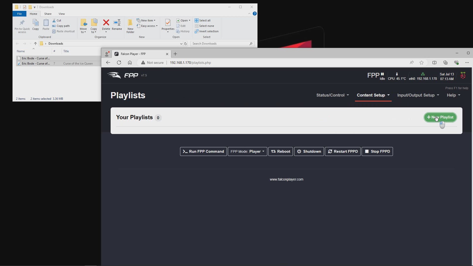 Creating new FPP playlist