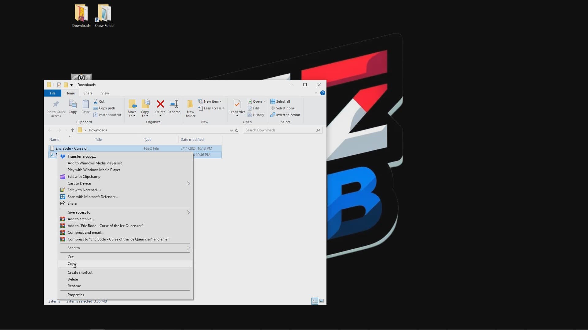 Copying FSEQ and music files from Downloads folder