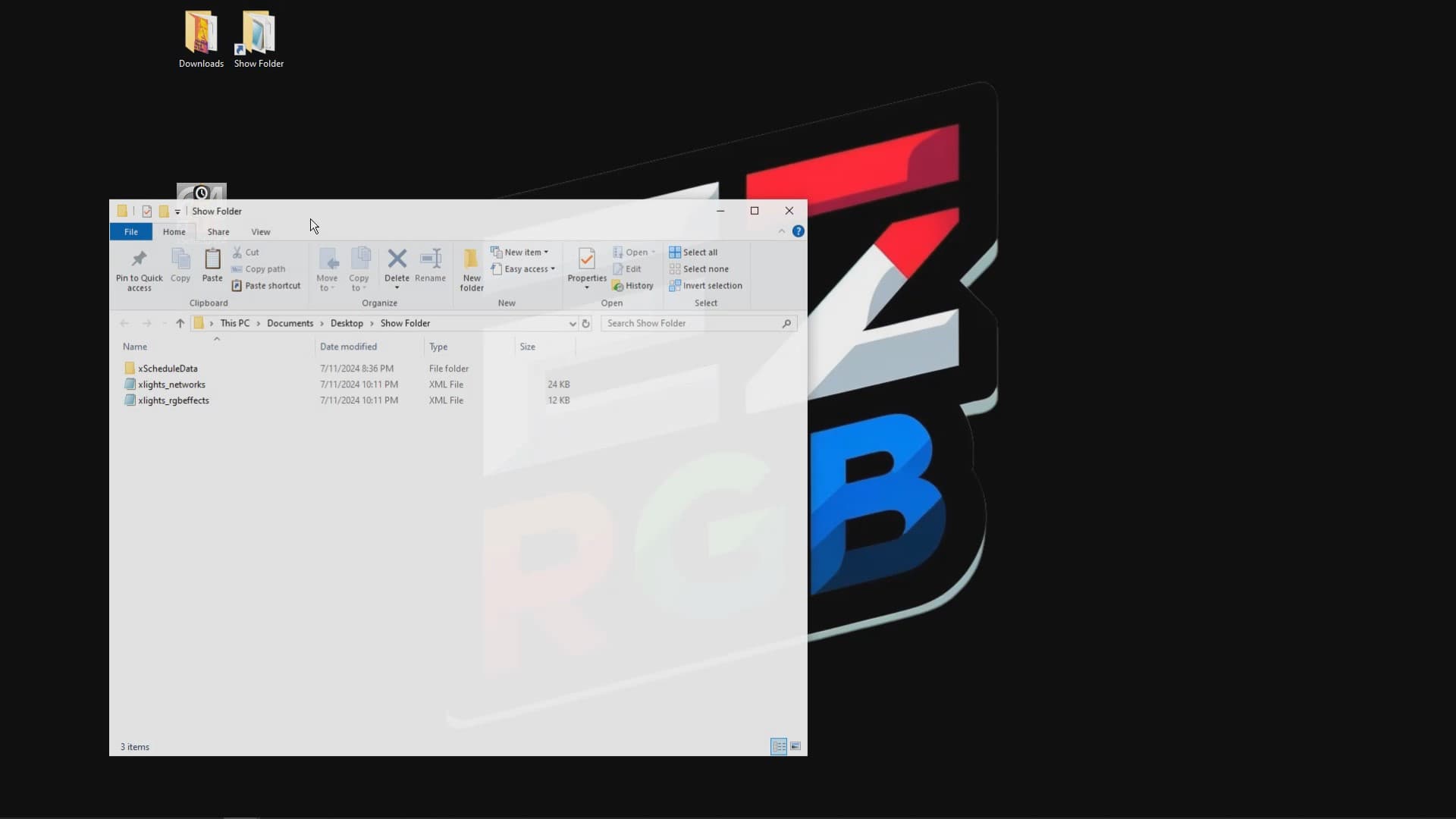 Pasting files into xLights show folder