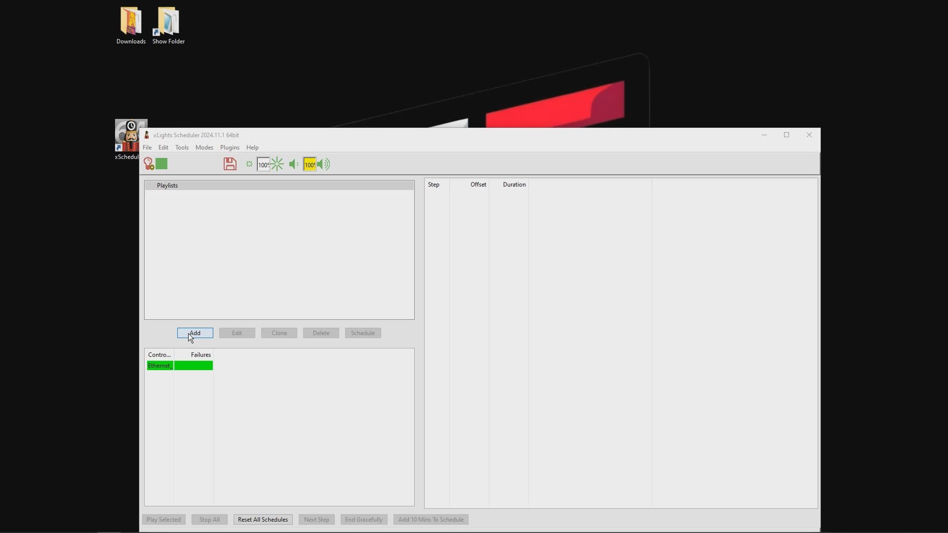 Creating new playlist in xSchedule