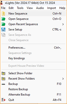 Creating new sequence in xLights