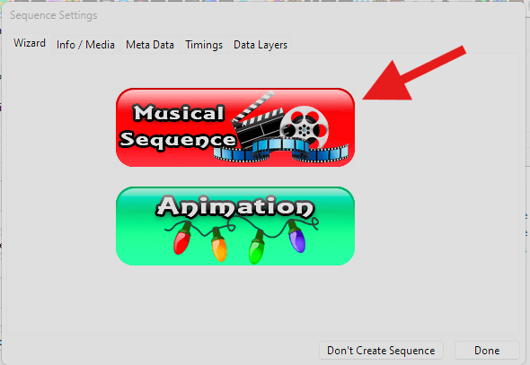 Selecting musical sequence type